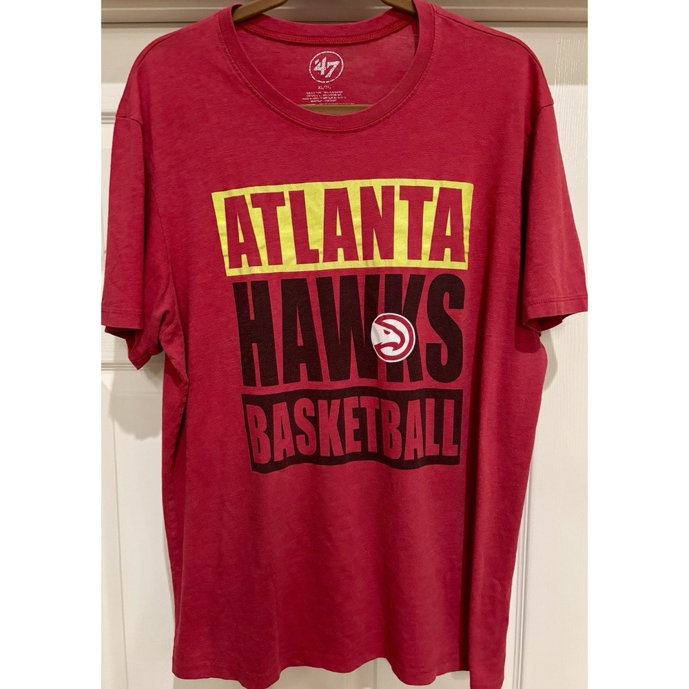 Atlanta Hawks Shirt XL '47 Brand NBA Basketball Red Graphic Tee Mens A-Town XL